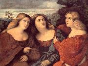 Palma il Vecchio The Three Sisters oil painting